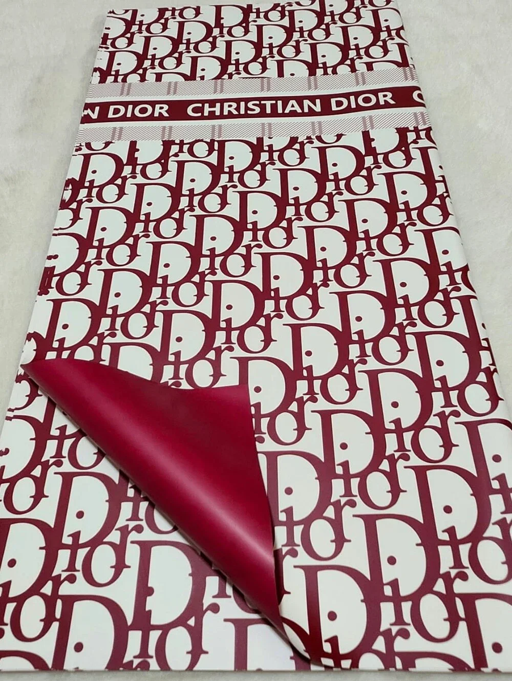 Wine Red  Floral Wrapping Paper 5 Sheets